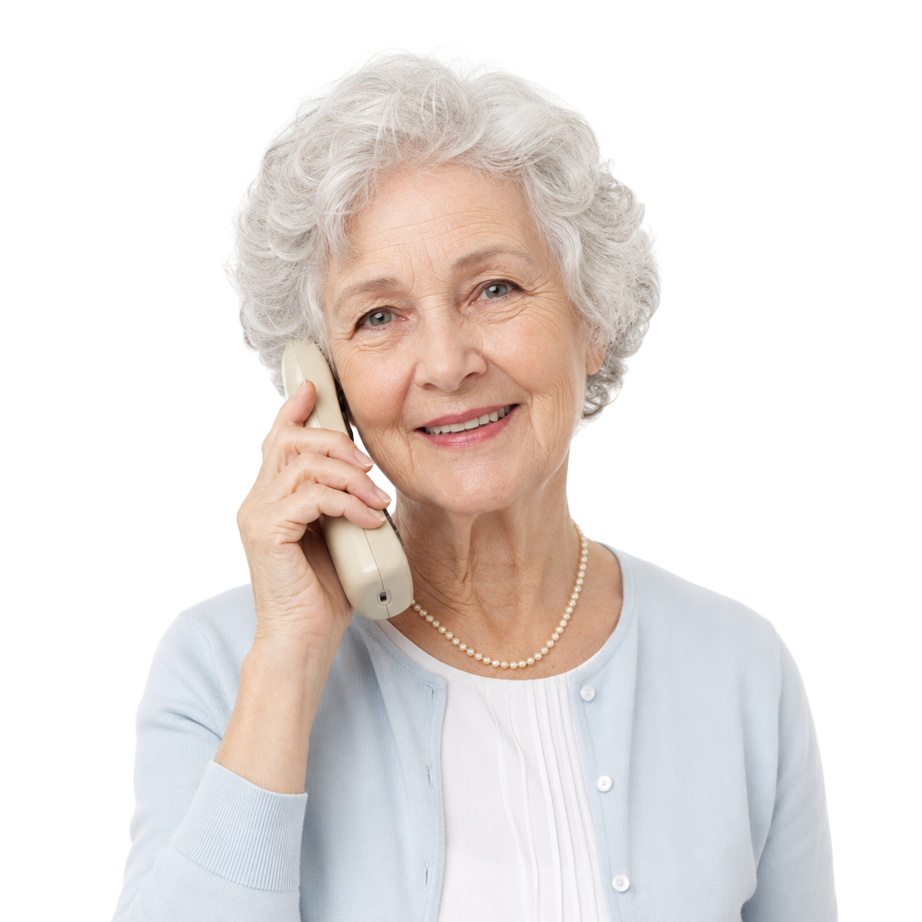 Grandma Sarah on the phone